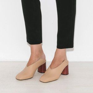 Helmut Lang Square Toe Mule Leather Pumps Size 39
